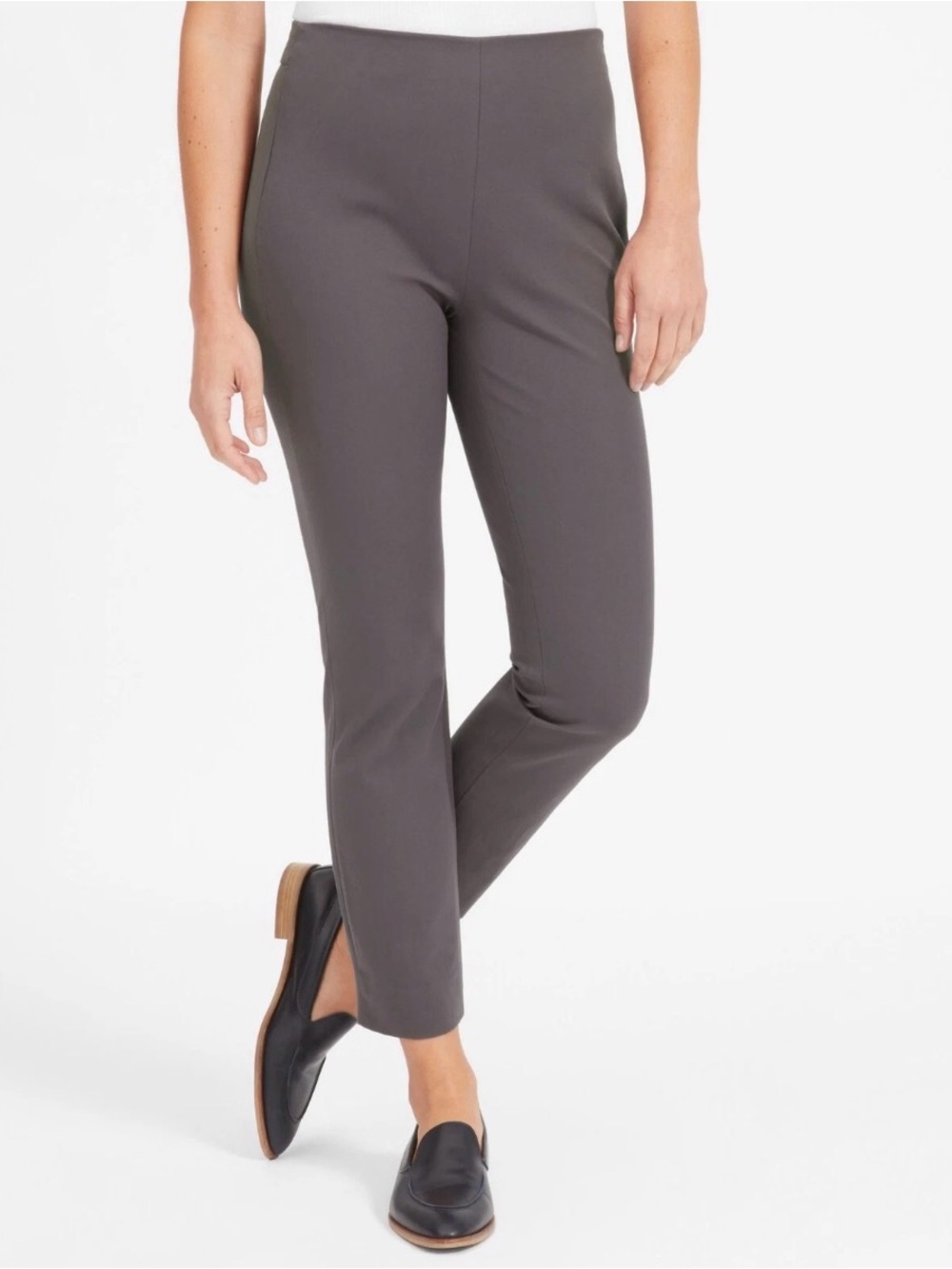 Everlane The Side-Zip Stretch Cotton Work Pant- Gray
